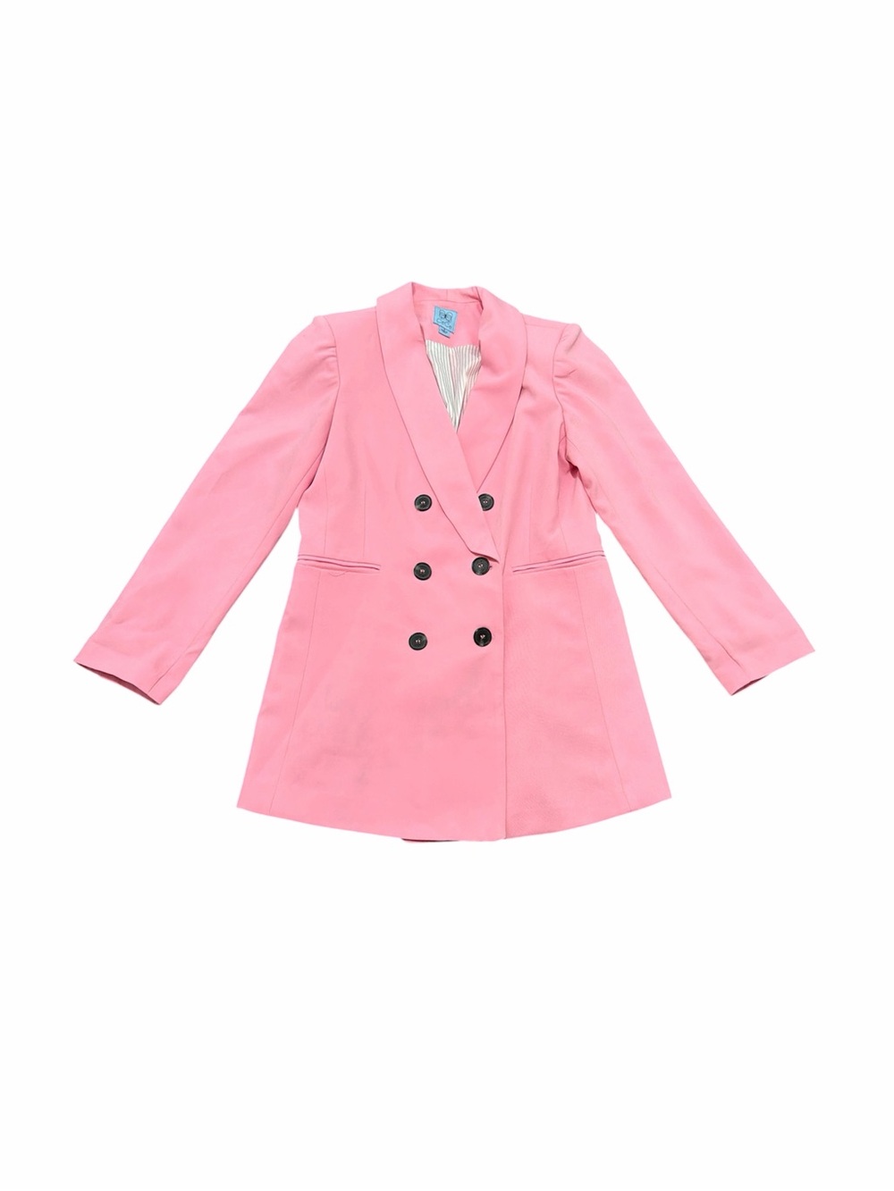 CECE Pink Long Double-Breasted Women's Blazer Coat